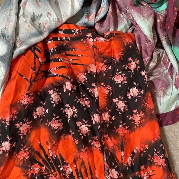 Clemente Botanical Silk Slip Midi Dress Asymmetric Sz 32 XXS/0 - Picture 10 of 14